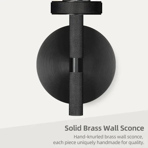 Miniatura 2 de Apliques de pared modernos en negro con cableado integrado, aplique de pared de 21'' con textura estriada para baño, aplique de pared