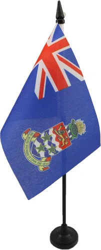 Miniatura 55 de Bandera de mesa de Anguila de 4 x 6 pulgadas, bandera de escritorio británica de Anguila, 5.9 x 3.9 in, palo y base de plástico negro AZ FLAG