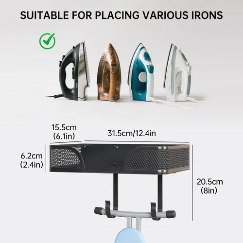 Miniatura 4 de Soporte de pared para tabla de planchar, colgador de metal para tabla de planchar, soporte de hierro y hierro en forma de T/V, decoración de cuarto