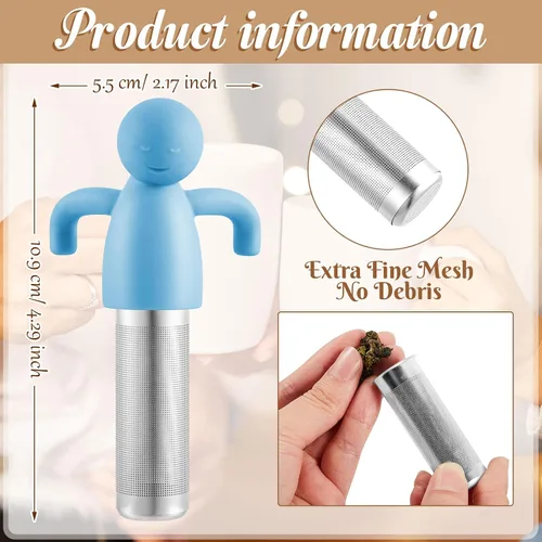 Miniatura 3 de Hicarer Infusor de té para té suelto, lindo colador de malla fina, filtro de acero inoxidable, difusor de bola de filtro más empinado para teteras