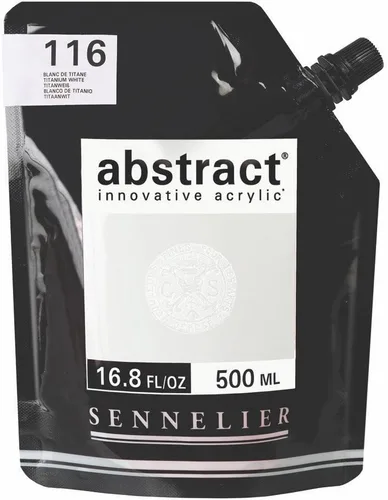 SENNELIER Pintura acrílica abstracta innovadora para cuerpo pesado, bolsa de 16.9 fl oz, blanco titanio