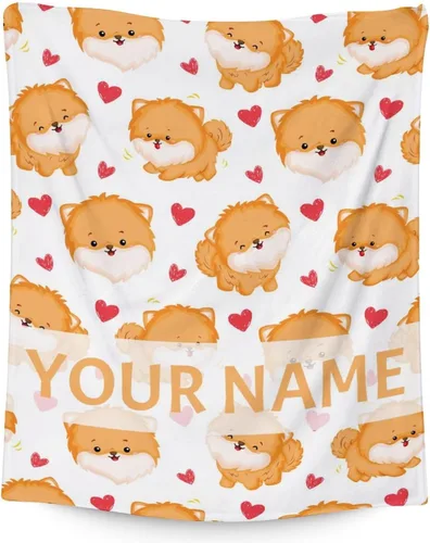 Miniatura 9 de Manta de Pomerania para niñas, tamaño de regazo de 30 x 40 pulgadas, manta de felpa suave y mullida, manta rosa para perro para sala de estar