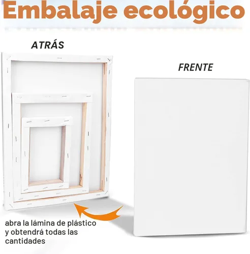 Miniatura 2 de 3 paquetes de lienzos para pintar con paquete múltiple 11x14, 5x7, 8x10, lienzo para pintar con pintura al óleo y acrílica
