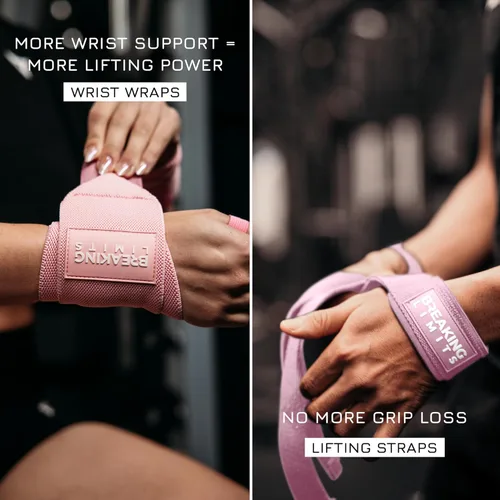 Miniatura 3 de Correas de gimnasio Breaking Limits Correas de levantamiento de peso para muñecas Paquete – Correas de levantamiento para entrenamiento