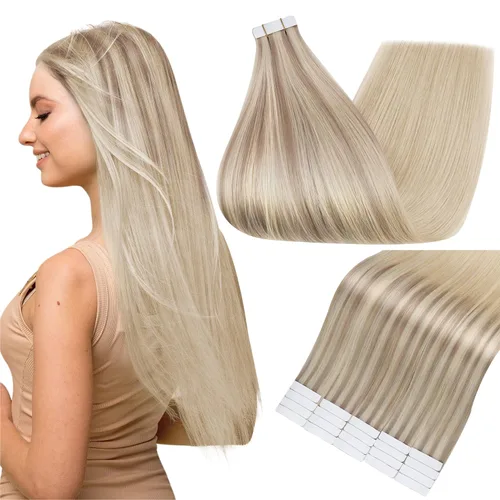 Miniatura 31 de Full Shine - Extensiones de cabello con cinta adhesiva de 18 pulgadas, extensiones de cabello Remy de 1.76 oz, extensiones de cabello lacio