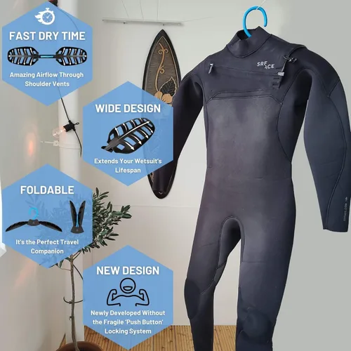 Miniatura 2 de Colgador de traje de neopreno Hang 11 - Mejora la duración de tu traje húmedo, secador rápido, colgadores de traje de neopreno plegables para Azul