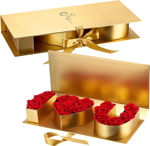Engrowtic Paquete de 2 cajas vacías con texto en inglés "I Love You for Flowers", caja de regalo de cartón vacía con tapas para boda, embalaje de