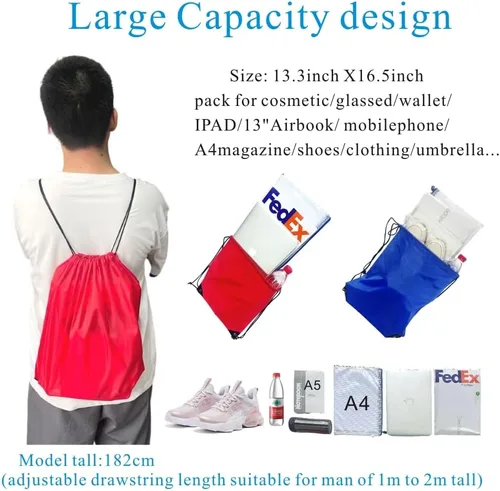 Miniatura 4 de Drawstring Backpack Bulk 20 Pcs Draw String Backpack Bags DIY Gym Sports Traveling Yoga Cinch Bag Sackpack Drawstring (10 Color multi color)
