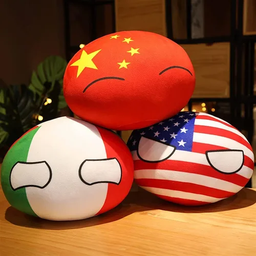 Miniatura 5 de Pelota de campo argentina, peluche de pelota de campo, muñeca de peluche Polandball con colgante de bola de campo para cosplay, lindo llavero