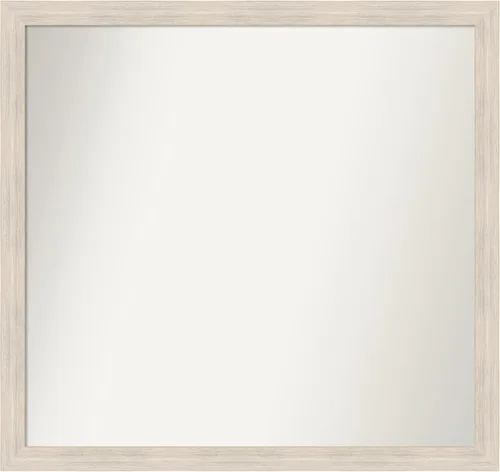 Miniatura 481 de Amanti Art Espejo de baño blanco para sobre el fregadero, 30 x 35 pulgadas, espejo de tocador rectangular estrecho de Eva de oro blanco, marco