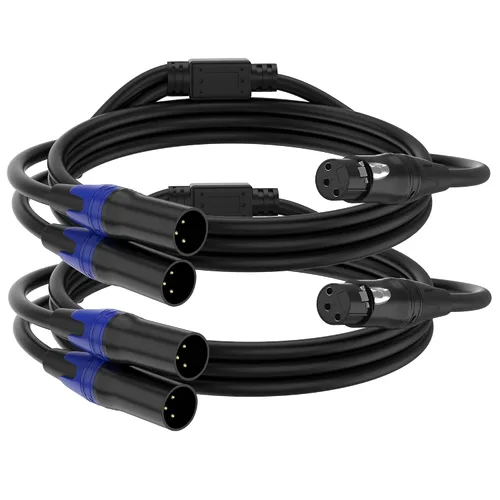 Miniatura 10 de Cable divisor XLR en Y, 2 hembra a 1 macho, cable de conexión XLR para micrófono equilibrado izquierdo y derecho, doble hembra a macho individual