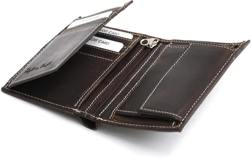 Miniatura 4 de Style N Craft Billetera delgada de cuero bi-folder, cartera de cuero de grano completo para hombres y mujeres, cartera con múltiples tarjeteros