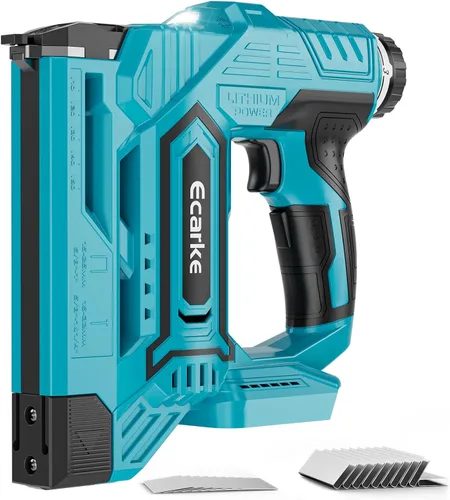 Miniatura 9 de Ecarke Clavadora inalámbrica 2 en 1 compatible con batería DeWalt de 20 V, pistola de clavos de calibre 18 de 5/8 a 1-1/4 pulgadas con 2000 nials