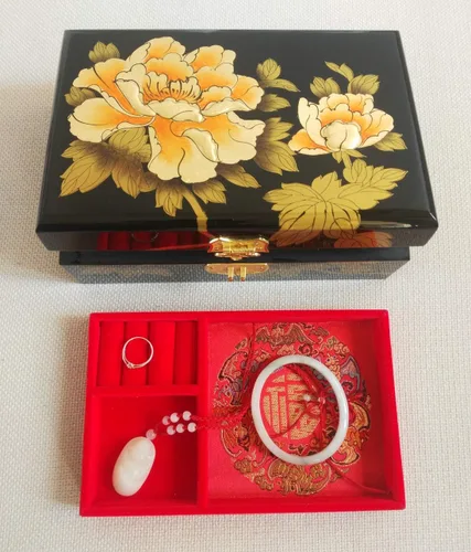 Miniatura 4 de Excelente caja de joyería hecha a mano de boca a boca de estética clásica china
