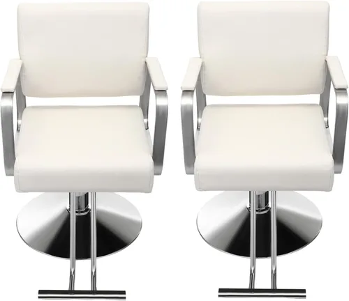 Miniatura 10 de Silla de salón para estilista, silla de peluquería hidráulica con giro de 360°, silla de estilo ajustable en altura para peluquería, salón de Negro