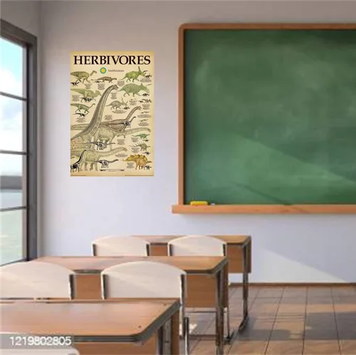 Miniatura 2 de Buyartforless Smithsonian Herbívoros Dinosaurios 36x24 Póster educativo impreso artístico, multicolor