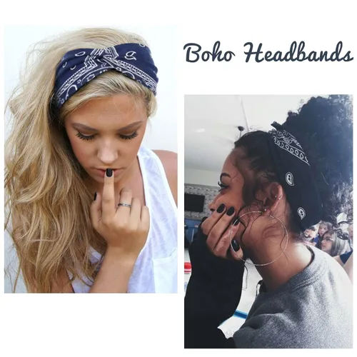 Miniatura 3 de AKTVSHOW Diademas para mujer, diadema anudada, bandas elásticas para el cabello para mujer, banda antideslizante con estampado turbante, elegante