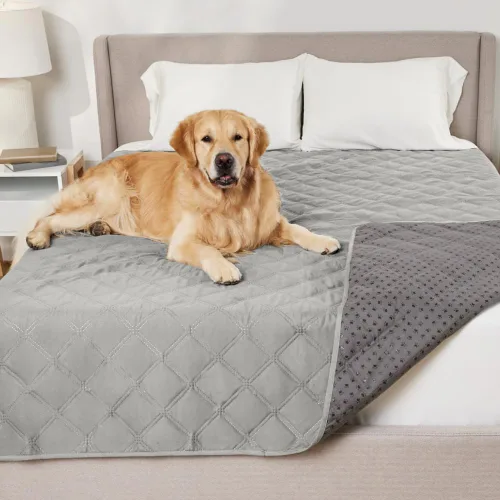Miniatura 11 de GORILLA GRIP Funda de cama impermeable para perros, 82 x 68 pulgadas, parte trasera antideslizante con agarre, a prueba de fugas, lavable, funda