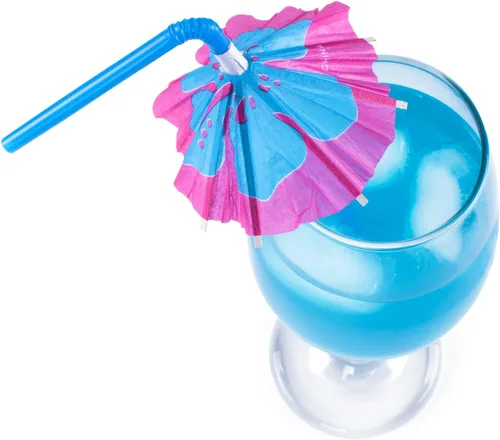 Miniatura 4 de Super Z Outlet Pajitas tropicales hawaianas para playa, decoración de fiesta Luau para cócteles y bebidas, paquete de 48