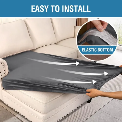 Miniatura 4 de H.VERSAILTEX - Funda de chaise individual de terciopelo elástico, fundas para sofá modular para sofá en forma de L a la izquierda/derecha, protector