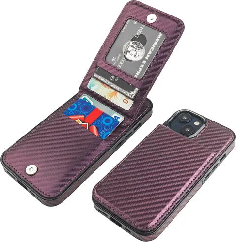 Miniatura 8 de KIHUWEY Compatible con funda tipo cartera con tapa para 15 con soporte para tarjetas de crédito, cierre magnético de cuero premium con función