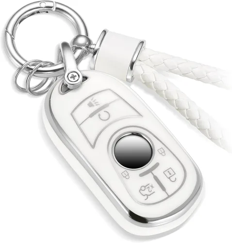 Miniatura 37 de Funda para llavero Nissan con llavero de cuerda trenzada de metal de lujo, funda suave mejorada para llave Nissan (solo 3 botones)