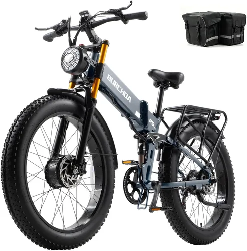 Miniatura 14 de 2026 AWD Electric Bike for Adults Dual Motor 5000W/3000W/1500W Peak 40MPH/32MPH Fast Ebike, Up to 70 /90 /160 Miles Long Range, 26" Full Suspension