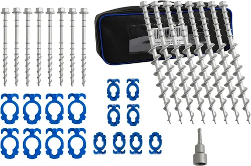 Miniatura 10 de Homeon Wheels - 12 piezas anclajes de suelo para campamento, tornillos de aluminio, metal resistente, no se oxida, anclajes fundidos para tienda