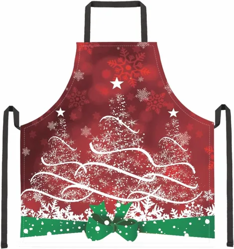 Miniatura 26 de Dreaweet Delantal de cocina unisex con cuello ajustable de Navidad