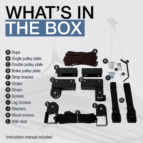 Miniatura 7 de StoreYourBoard Sistema de polea para caja de carga – Polipasto resistente para garaje, ideal para portaequipajes en el techo – Polipasto de techo