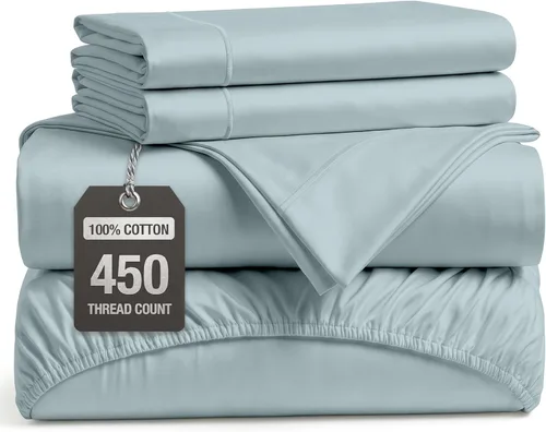 Miniatura 44 de LANE LINEN - Sábanas tamaño Split King para cama ajustable, 450 hilos, 100% algodón, 2 sábanas bajeras individuales XL, con bolsillo profundo