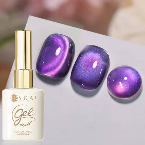 Miniatura 12 de UR SUGAR Crystal Cat - Esmalte de uñas de gel magnético para ojos, color gris, 0.5 onzas líquidas, esmalte de gel magnético iridiscente