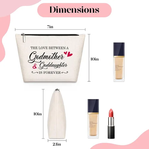 Miniatura 2 de GevGuxLuo A girl loves Makeup Bag, Beige, Madrina y ahijada