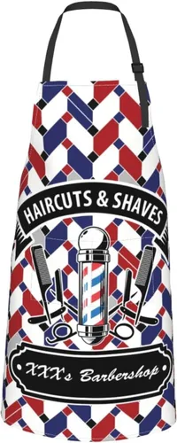 Miniatura 5 de Delantal de barbería personalizado para hombres y mujeres, delantal de peluquería con texto personalizado con bolsillos, delantal personalizado