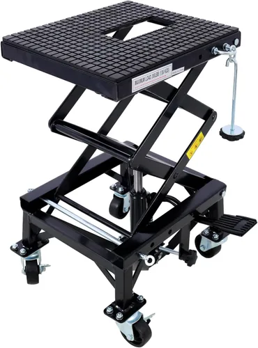 300LBS Hidráulica Motocicleta Scissor Jack Mesa Elevadora, 13.4-36.2" (negro)