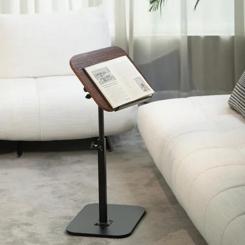 Miniatura 6 de ACEQLYT® Mesa auxiliar pequeña ajustable, altura ajustable, diseño de panel abatible y giro de 360°, reposabrazos de sofá, mesa auxiliar