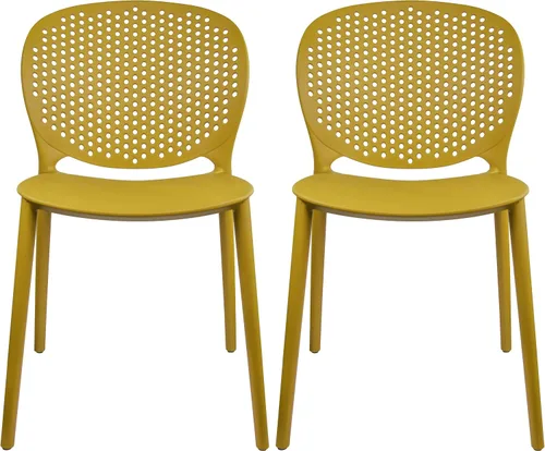 Miniatura 30 de 2xhome Juego de 2 sillas de comedor para patio Silla auxiliar moderna apilable para piscina al aire libre Plástico resistente a la intemperie