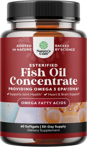 Suplemento de aceite de pescado Omega 3 – Suplemento de aceite de pescado EPA DHA Omega 3 con refuerzo inmune y vitaminas cerebrales, 2000 mg por