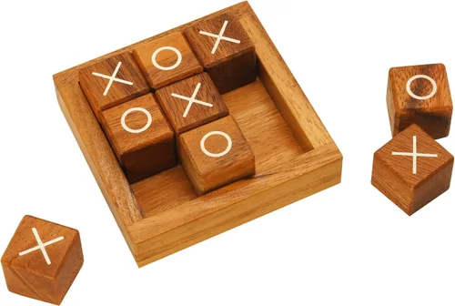 Miniatura 9 de BSIRI Tic Tac Toe para niños y adultos, decoración para mesa de café de sala de estar y escritorio, juegos familiares nocturnos, juegos de mesa