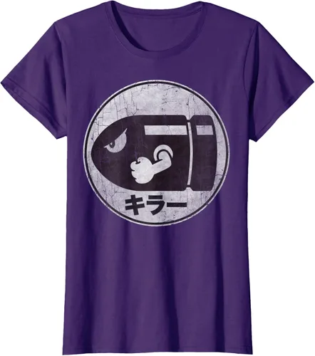 Miniatura 8 de Super Mario Camiseta con logotipo de Bullet Bill Distressed en Kanji