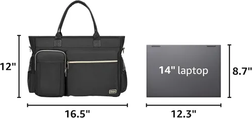 Miniatura 3 de Bolsa de mano para laptop, bolsa de mano para profesores para mujer, trabajo, 15.6 pulgadas, bolsa de mano para computadora portátil, bolsa de mano