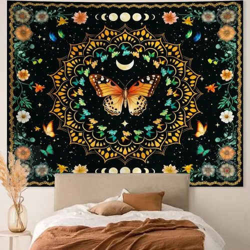 Miniatura 8 de Apdidl Tapiz Verde del Árbol de la Vida para Dormitorio, Colgante de Pared de Árbol Natural Estético, Tapices Bohemios Hippie Arte de Pared, Manta