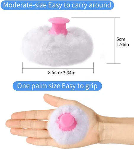 Miniatura 2 de 2pcs-Baby Body Cosmetic Powder Puff Kit Esponja Caja Contenedor (Azul y Rosa)