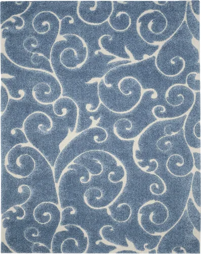 Miniatura 3 de SAFAVIEH - Colección Florida Shag SG455, alfombra afelpada de 8 pies x 10 pies, diseño de vides enrolladas y espirales elegantes, 1.2 pulgadas