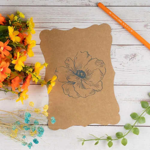 Miniatura 3 de Paquete de 50 tarjetas de papel kraft en blanco, cartulina, papel grueso, color marrón, tarjetas de felicitación para menús de tarjetas de regalo