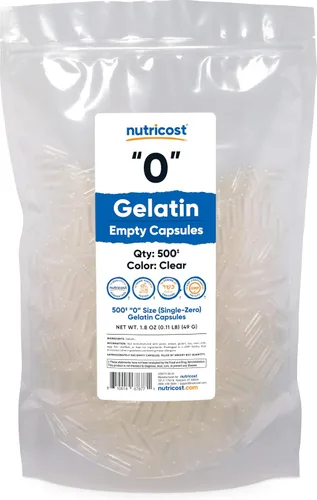 Nutricost Cápsulas vacías de gelatina tamaño 0-500 cápsulas de gel vacías transparentes '0' - Kosher, sin OMG, sin soja, sin gluten