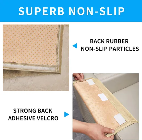 Miniatura 6 de 2 fundas protectoras para reposacabezas reclinable, impermeables, antideslizantes, para sillón reclinable, fundas para reposacabezas de sofá Beige