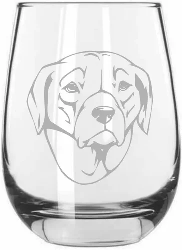 Miniatura 357 de Sakhalin Husky Dog - Copa de vino grabada personalizada de 15.25 onzas sin tallo