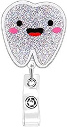 Carrete de insignia de diente dental, accesorios para asistente dental, carretes de insignias de higienista dental, retráctiles para enfermeras,