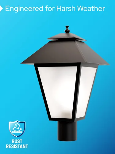 Miniatura 3 de KASTLITE Lámpara de poste para exteriores, se adapta a postes de lámpara de 3 pulgadas, luz de poste de linterna impermeable antioxidante, base E26